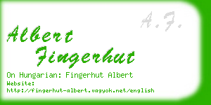 albert fingerhut business card